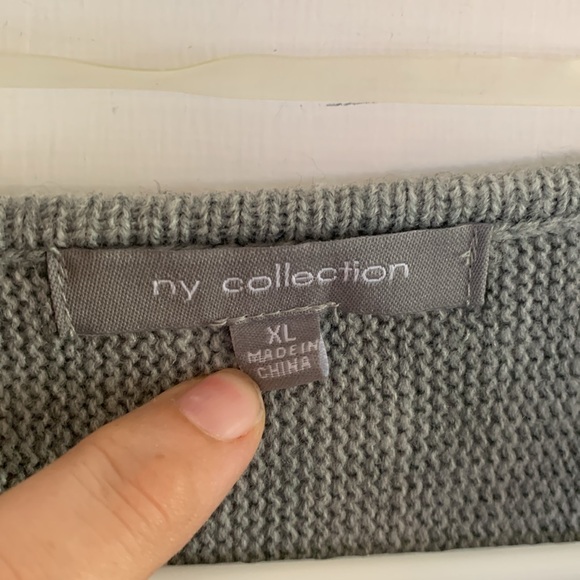 My Collection grey oversized sweater with fringe Size XL - Picture 7 of 9